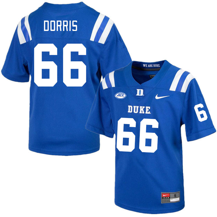Men #66 Caleb Dorris Duke Blue Devils College Football Jerseys Stitched Sale-Royal